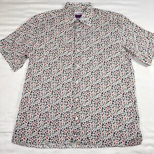 Maus & Hoffman Liberty London Shirt Mens Size Large Geometric Print Short Sleeve